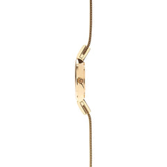 Obaku Siv Gold Quartz 5.9mm Slim Case Gold Round Dial Women's Watch- V129LXGGMG