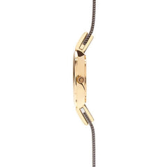 Obaku Siv Gold-Bi Quartz 5.9mm Slim Case Silver Round Dial Women's Watch- V129LXGIMC