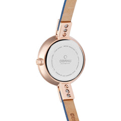 OBAKU SIV NAVY Quartz MOP Round Dial Women's Watch -V129LXVLRA