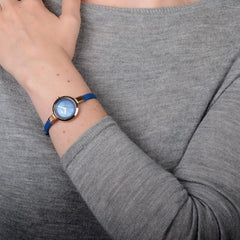 OBAKU SIV NAVY Quartz MOP Round Dial Women's Watch -V129LXVLRA