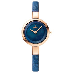 OBAKU SIV NAVY Quartz MOP Round Dial Women's Watch -V129LXVLRA