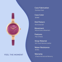 OBAKU SIV CHERRY Quartz MOP Round Dial Women's Watch -V129LXVQRD
