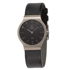 Obaku Flat Titanium Quartz Black Round Dial Women's Watch- V133LTBRB