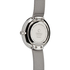 Obaku Stille Steel 6.2mm Slim Case Silver Round Dial Women's Watch- V146LXCIMC