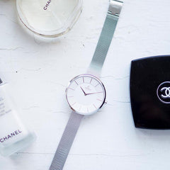 Obaku Stille Steel 6.2mm Slim Case Silver Round Dial Women's Watch- V146LXCIMC