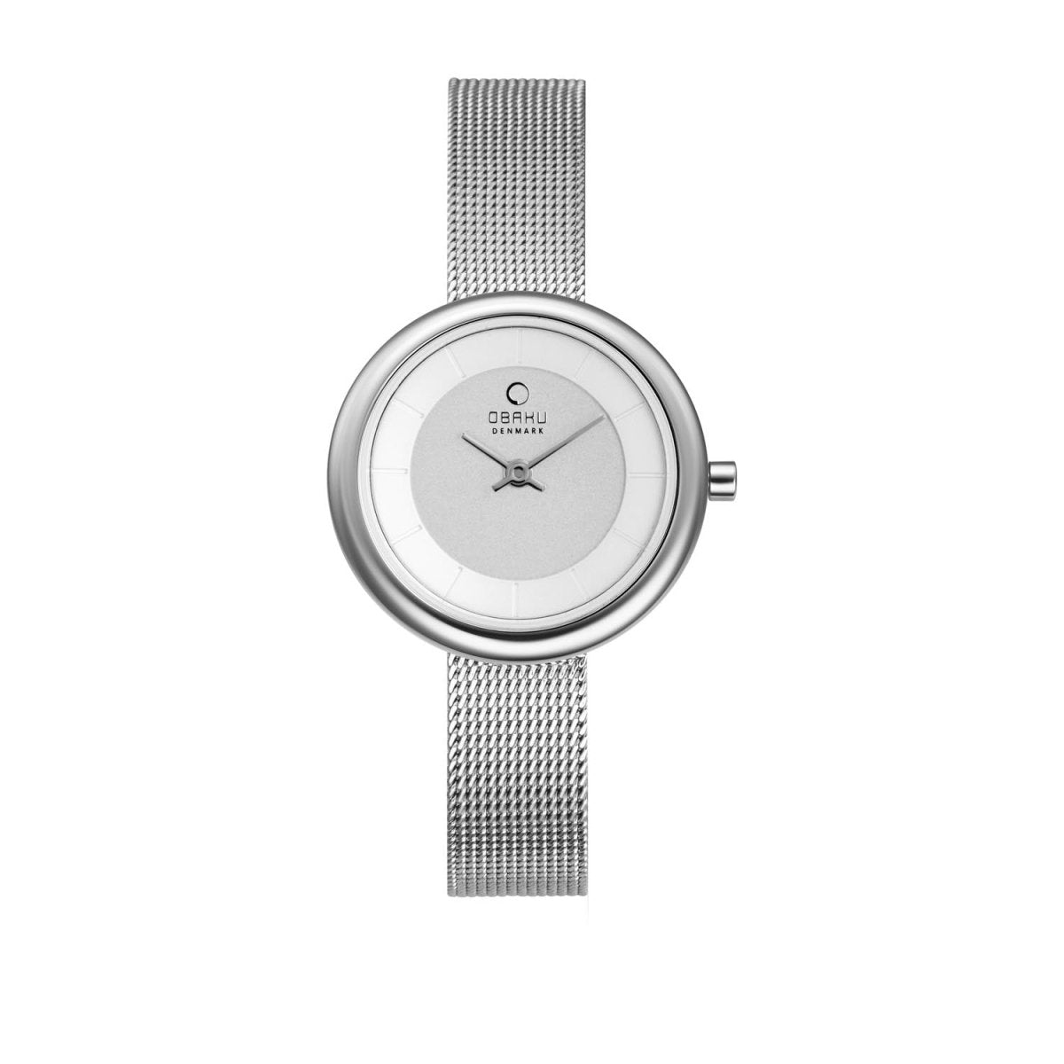 Obaku Stille Steel 6.2mm Slim Case Silver Round Dial Women's Watch- V146LXCIMC