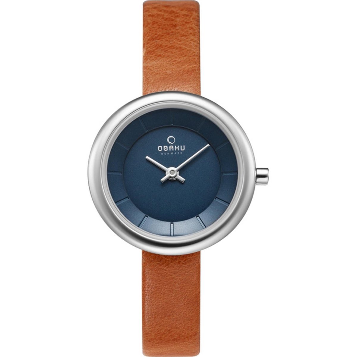 Obaku Stille Syrup 6.2mm Slim Case Blue Round Dial Women's Watch- V146LXCLRZ