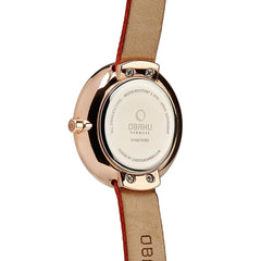 Obaku Stille Pumpkin 6.2mm Slim Case Silver Round Dial Women's Watch- V146LXVIRO