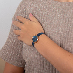 OBAKU Stille Ocean Quartz Blue Round Dial Women's Watch- V146LXVLML