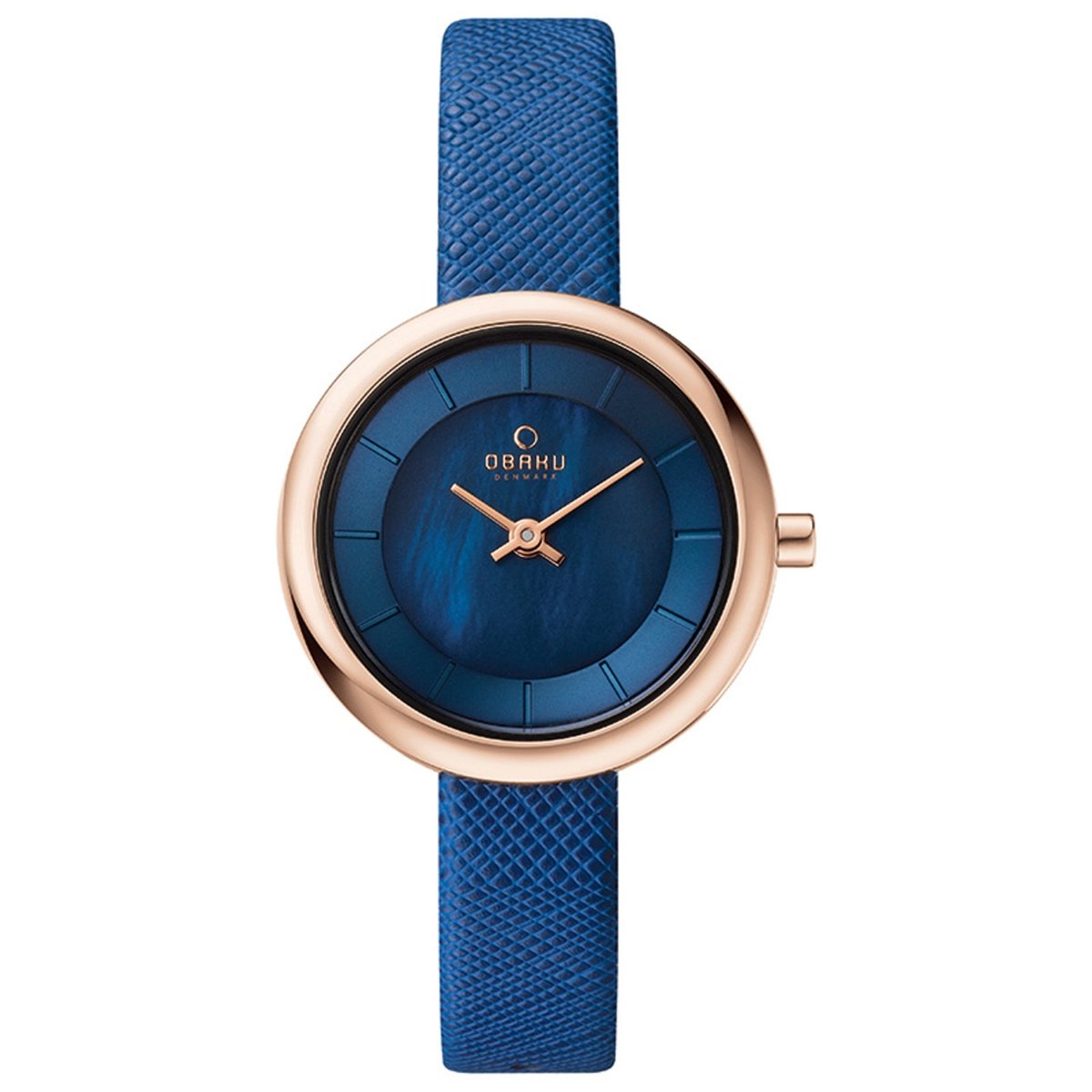 OBAKU STILLE NAVY Quartz MOP Round Dial Women's Watch -V146LXVLRA