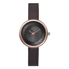 OBAKU STILLE WALNUT Quartz Brown Round Dial Women's Watch -V146LXVNMN
