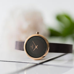 OBAKU STILLE WALNUT Quartz Brown Round Dial Women's Watch -V146LXVNMN