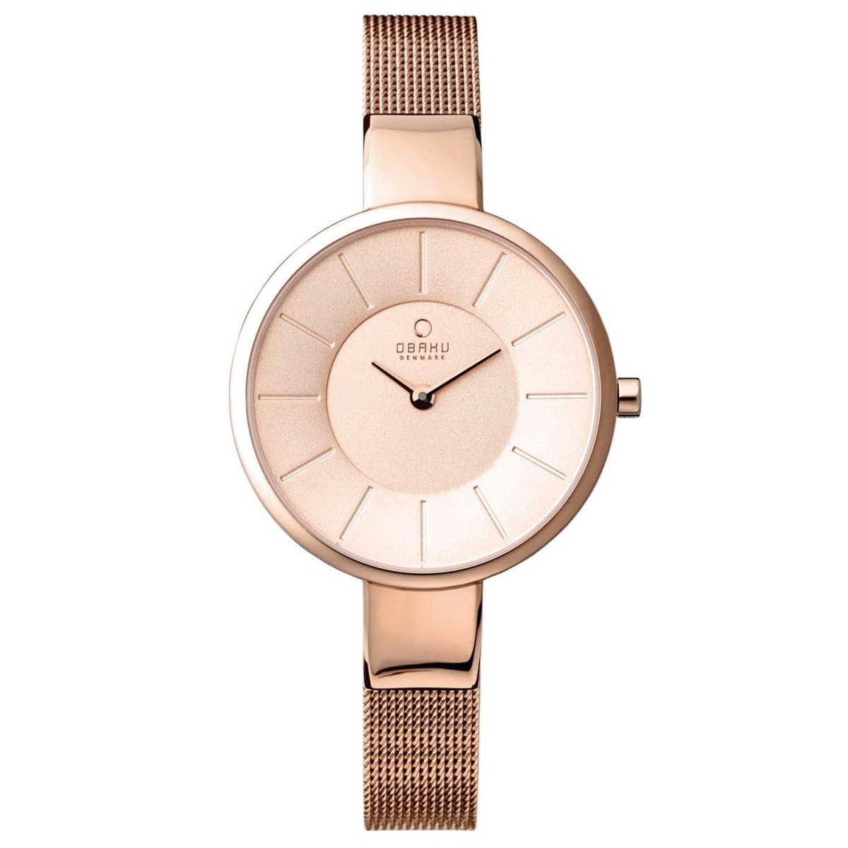 OBAKU Sol Rose Quartz Rose Gold Round Dial Women's Watch- V149LXVVMV