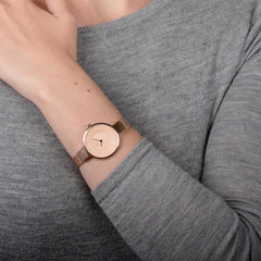 OBAKU Sol Rose Quartz Rose Gold Round Dial Women's Watch- V149LXVVMV