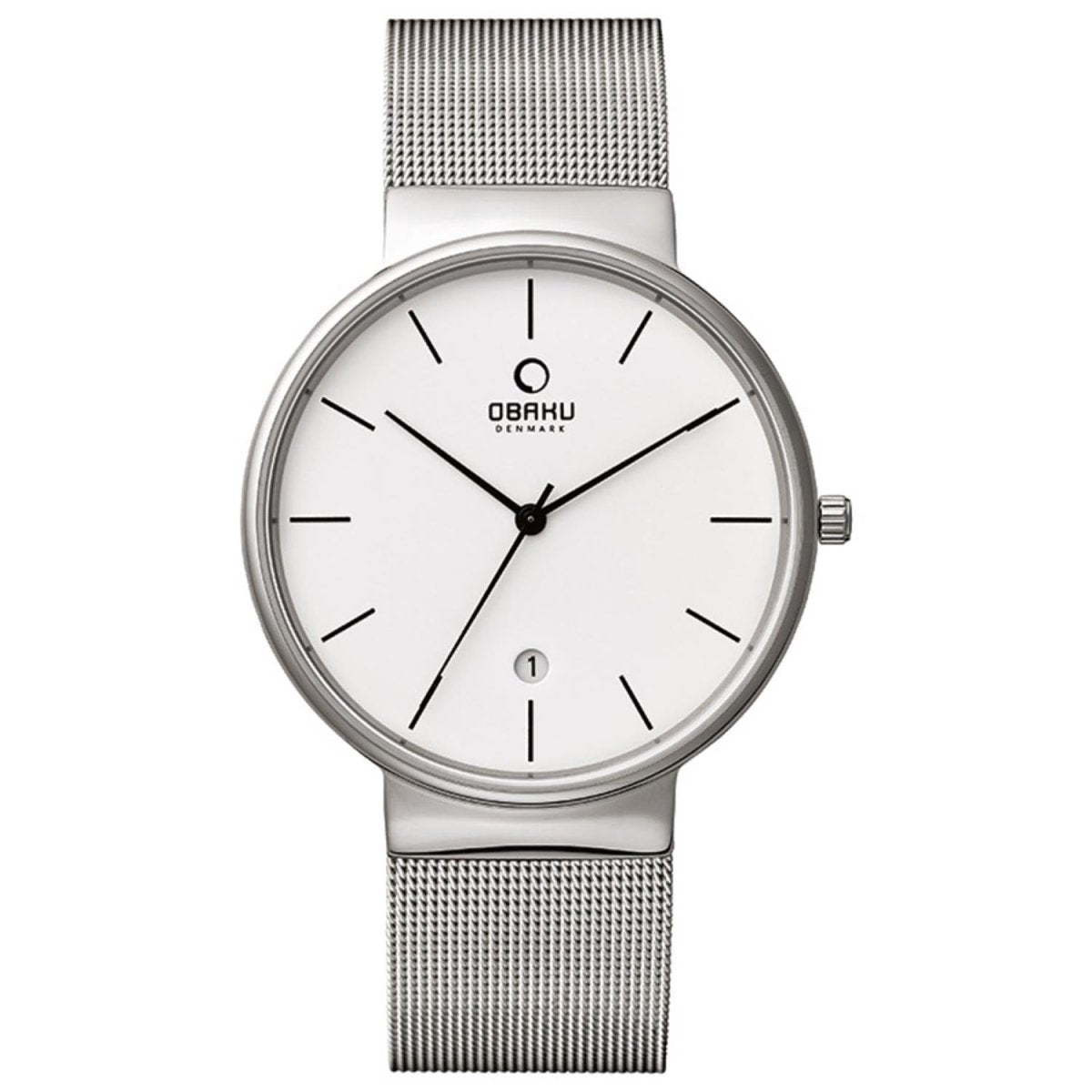 Obaku Klar Steel Quartz Silver Round Dial Men's Watch- V153GDCIMC