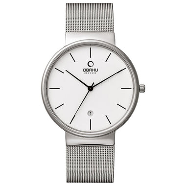 Obaku Klar Steel Quartz Silver Round Dial Men's Watch- V153GDCIMC