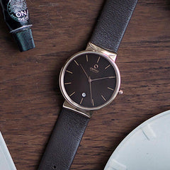 Obaku Klar Hazel Quartz Brown Round Dial Men's Watch- V153GDVNRN