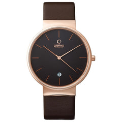 Obaku Klar Hazel Quartz Brown Round Dial Men's Watch- V153GDVNRN