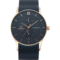 OBAKU Torden Ocean Multifunction Blue Round Dial Men's Watch- V157GMVLML