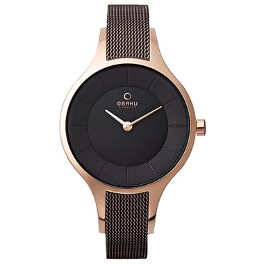 OBAKU Dis Walnut Quartz Brown Round Dial Women's Watch- V165LXVNMN