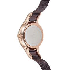 OBAKU Dis Walnut Quartz Brown Round Dial Women's Watch- V165LXVNMN