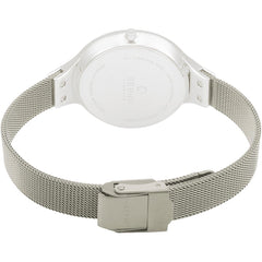 Obaku Sky Steel Quartz 6.4mm Slim Case White MOP Round Dial Women's Watch- V173LXCIMC