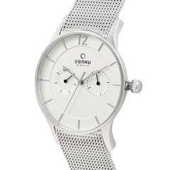 Obaku Vild Steel Multifunction Silver White Round Dial Men's Watch -  V175GMCIMC