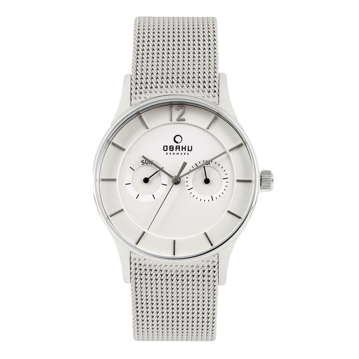 Obaku Vild Steel Multifunction Silver White Round Dial Men's Watch -  V175GMCIMC