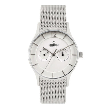 Obaku Vild Steel Multifunction Silver White Round Dial Men's Watch -  V175GMCIMC