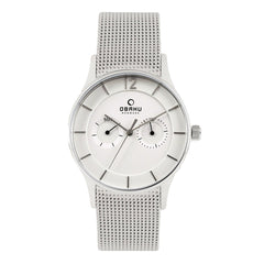 Obaku Vild Steel Multifunction Silver White Round Dial Men's Watch -  V175GMCIMC