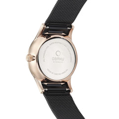 Obaku Vild Night Multifunction Black Round Dial Men's Watch- V175GMVBMB