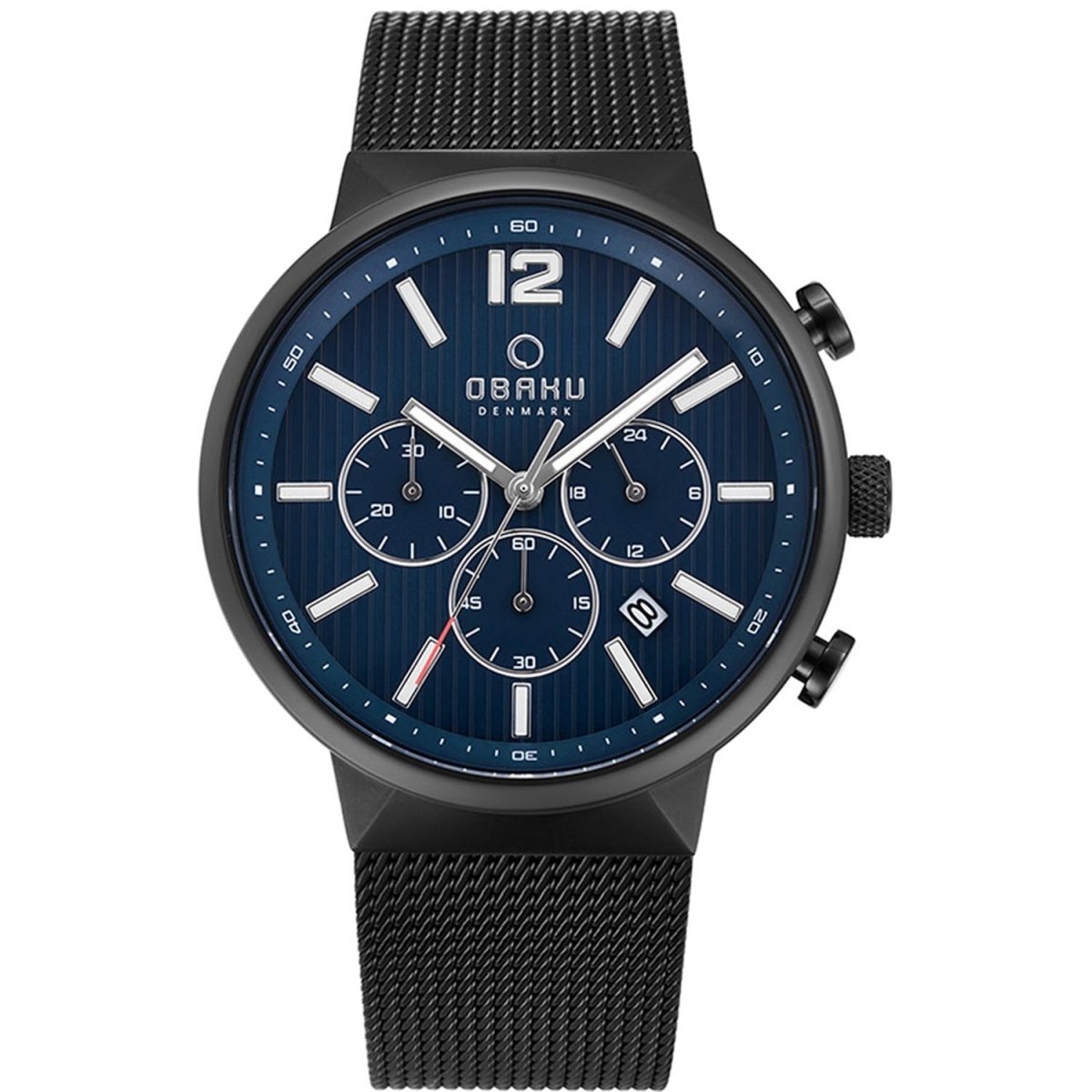 Obaku Storm Thunder Chronograph Blue Round Dial Men's Watch- V180GCBLMB