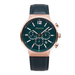 Obaku Storm Green Chronograph Green Round Dial Men's Watch- V180GCVERE