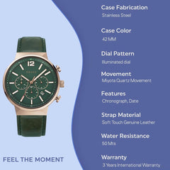 Obaku Storm Green Chronograph Green Round Dial Men's Watch- V180GCVERE