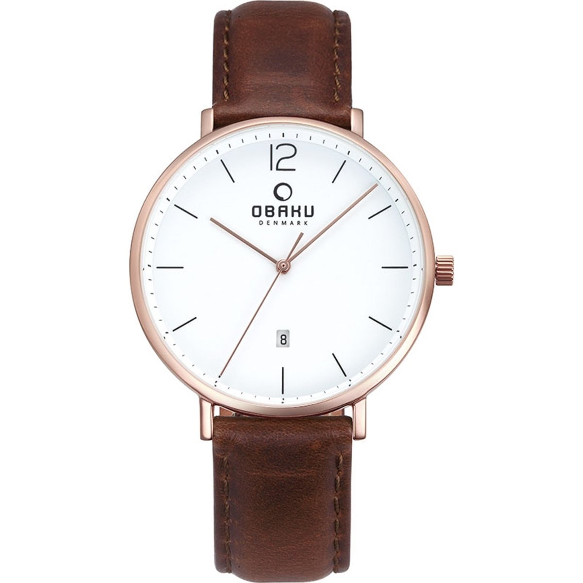 OBAKU TOFT MAHOGANY Quartz White Round Dial Men's Watch -V181GDVWRN