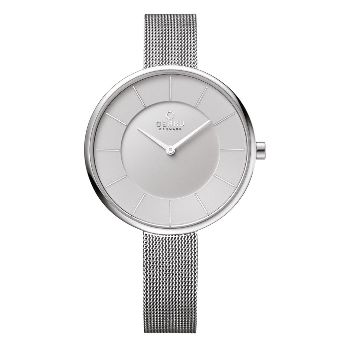 OBAKU Sand Steel Quartz Silver Round Dial Women's Watch- V185LXCIMC