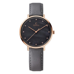 Obaku Vest Pebble Quartz Grey MOP Round Dial Women's Watch- V186LXVJRJ