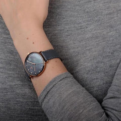Obaku Vest Pebble Quartz Grey MOP Round Dial Women's Watch- V186LXVJRJ