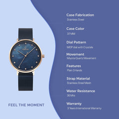 OBAKU VEST OCEAN Quartz MOP Round Dial Women's Watch -V186LXVLML