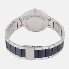 Obaku Glad Bluesteel Quartz 6.7mm Slim Case Blue MOP Round Dial Women's Watch- V189LXCLSL