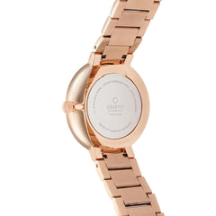 OBAKU Glad Crepe Quartz Swarovski Crystal MOP Round Dial Women's Watch- V189LXVJSJ
