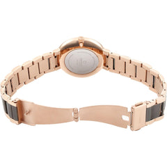 OBAKU Glad Crepe Quartz Swarovski Crystal MOP Round Dial Women's Watch- V189LXVJSJ