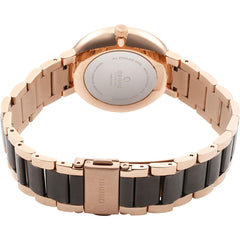 OBAKU Glad Crepe Quartz Swarovski Crystal MOP Round Dial Women's Watch- V189LXVJSJ