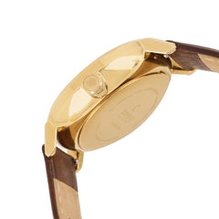 Obaku Rislen Chestnut Quartz White Round Dial Men's Watch- V190GDGWRN
