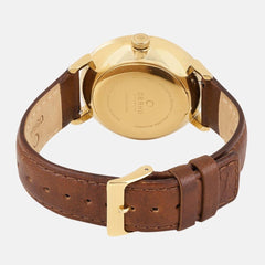 Obaku Rislen Chestnut Quartz White Round Dial Men's Watch- V190GDGWRN
