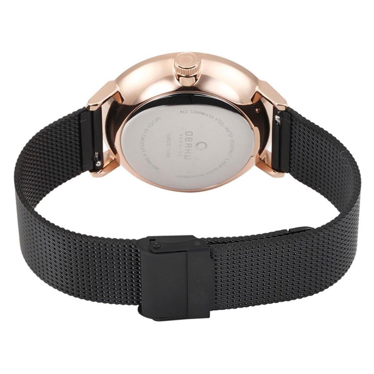 Obaku Rislen Night Quartz Black Round Dial Men's Watch- V190GDVBMB