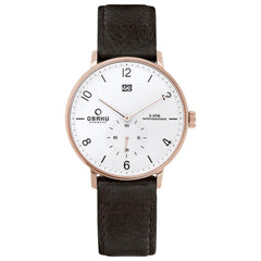 Obaku Rislen Coal Quartz White Round Dial Men's Watch- V190GDVWRB