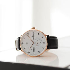 Obaku Rislen Coal Quartz White Round Dial Men's Watch- V190GDVWRB