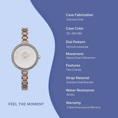OBAKU FROST PEACH Quartz Silver Round Dial Women's Watch -V191LECISC