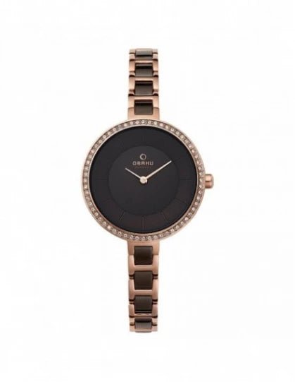 OBAKU FROST COFFEE Quartz Grey Round Dial Women's Watch -V191LEVNSV